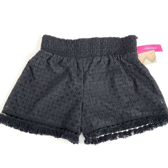 Xhilaration Nomadic Soul Shorts Black Boho Fringe Pull On Stretchy NEW!! - Picture 1 of 5